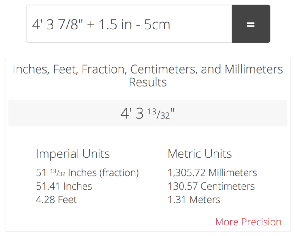 How do you convert 91 centimeters to inches?