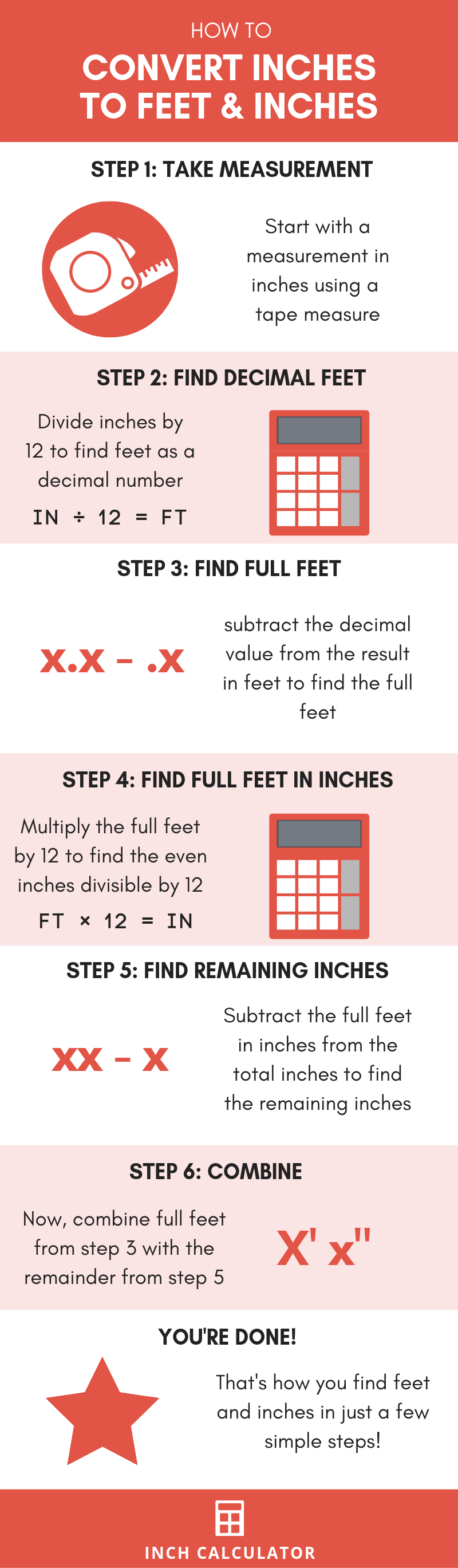 Inches To Feet Chart Printable