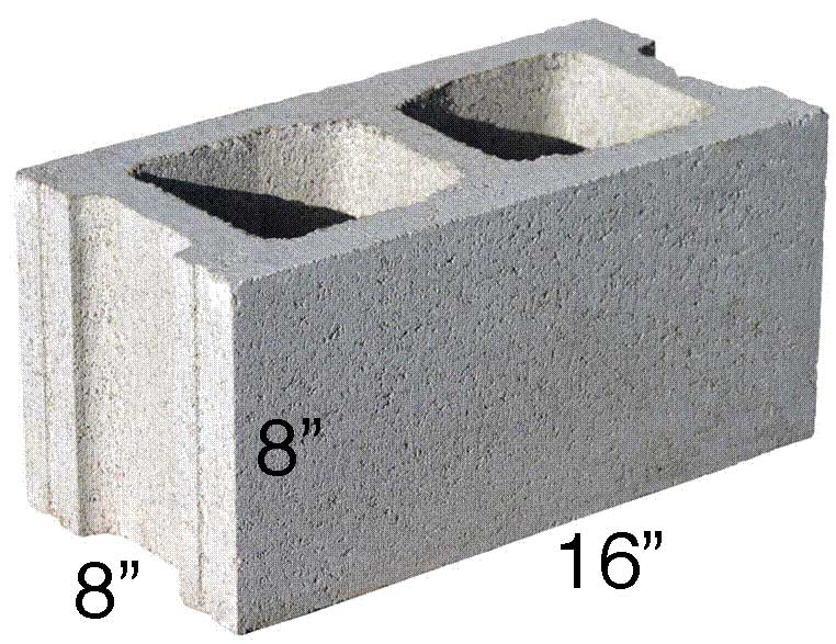 8 x 8 x 16 standard concrete block at menards