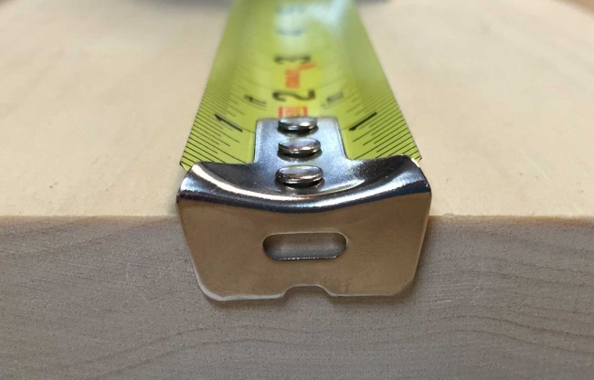 The Stanley Powerlock tape measure has a smaller hook