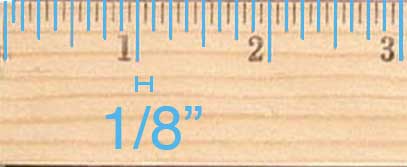 The smaller ticks are for an eighth of an inch. On some rulers the eighth-inch ticks are the smallest ticks.