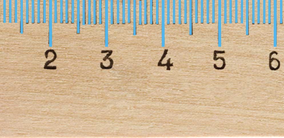 The smallest markings on a metric ruler are for millimeters