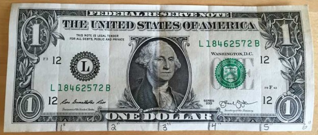 A dollar bill ruler is easy to make