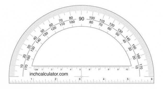 A printable protractor can be used in place of a plastic one in a pinch or for one-time uses