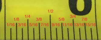 Tape Measure Decimal Conversion Chart