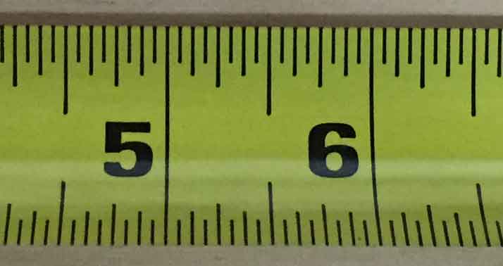 Tape Measure Decimal Conversion Chart