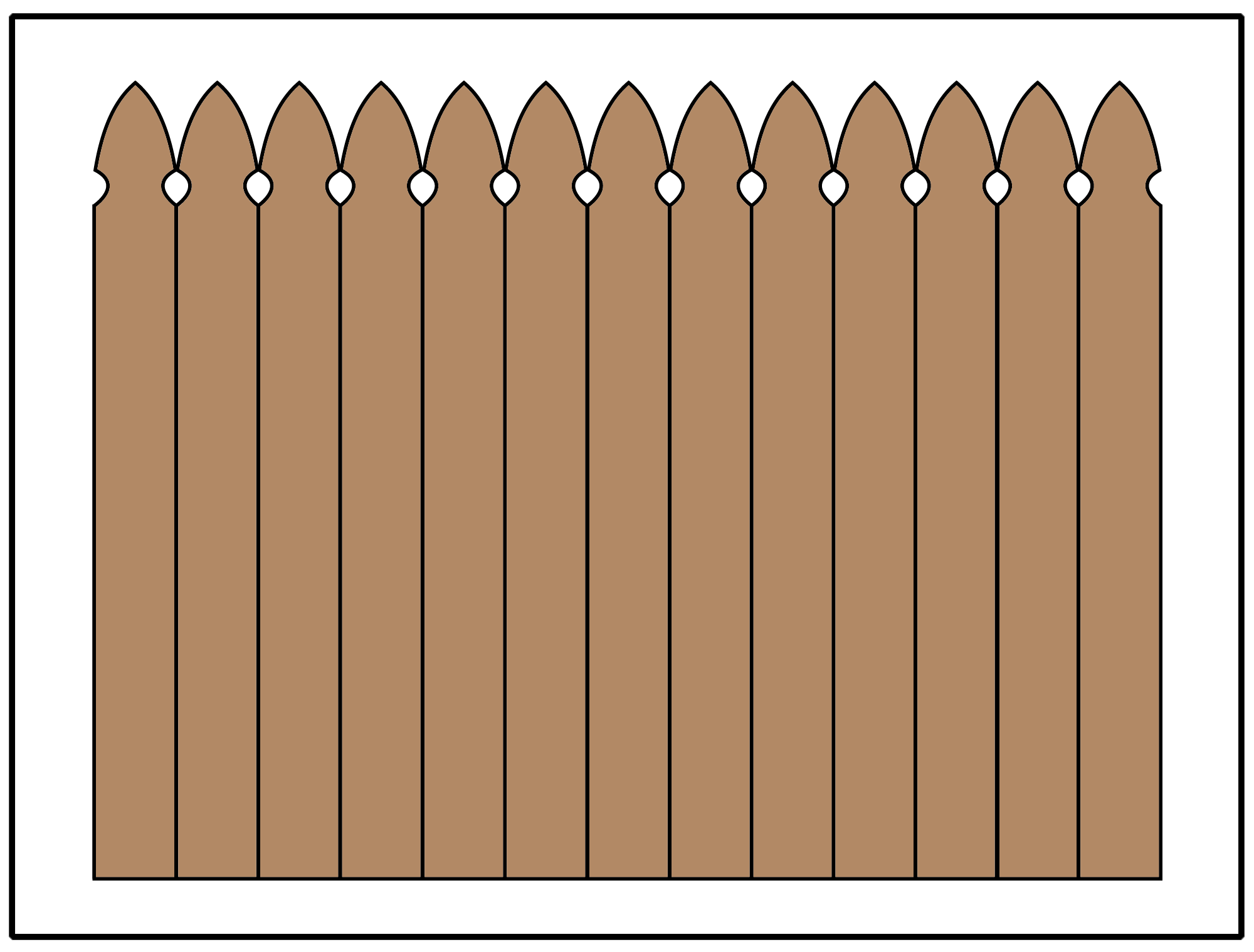 Illustration of a privacy fence using a gothic picket