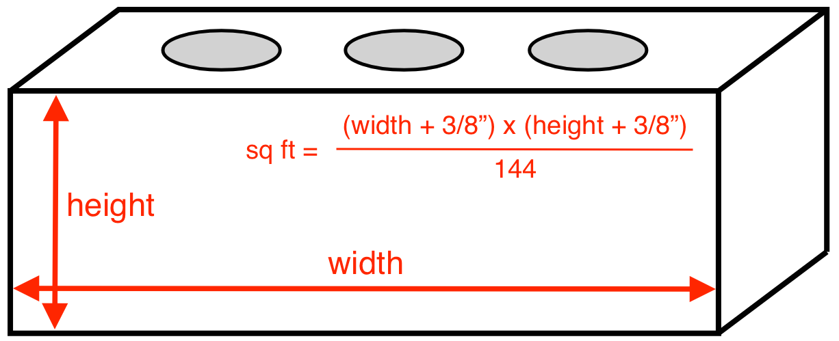 Modular Brick Size Chart