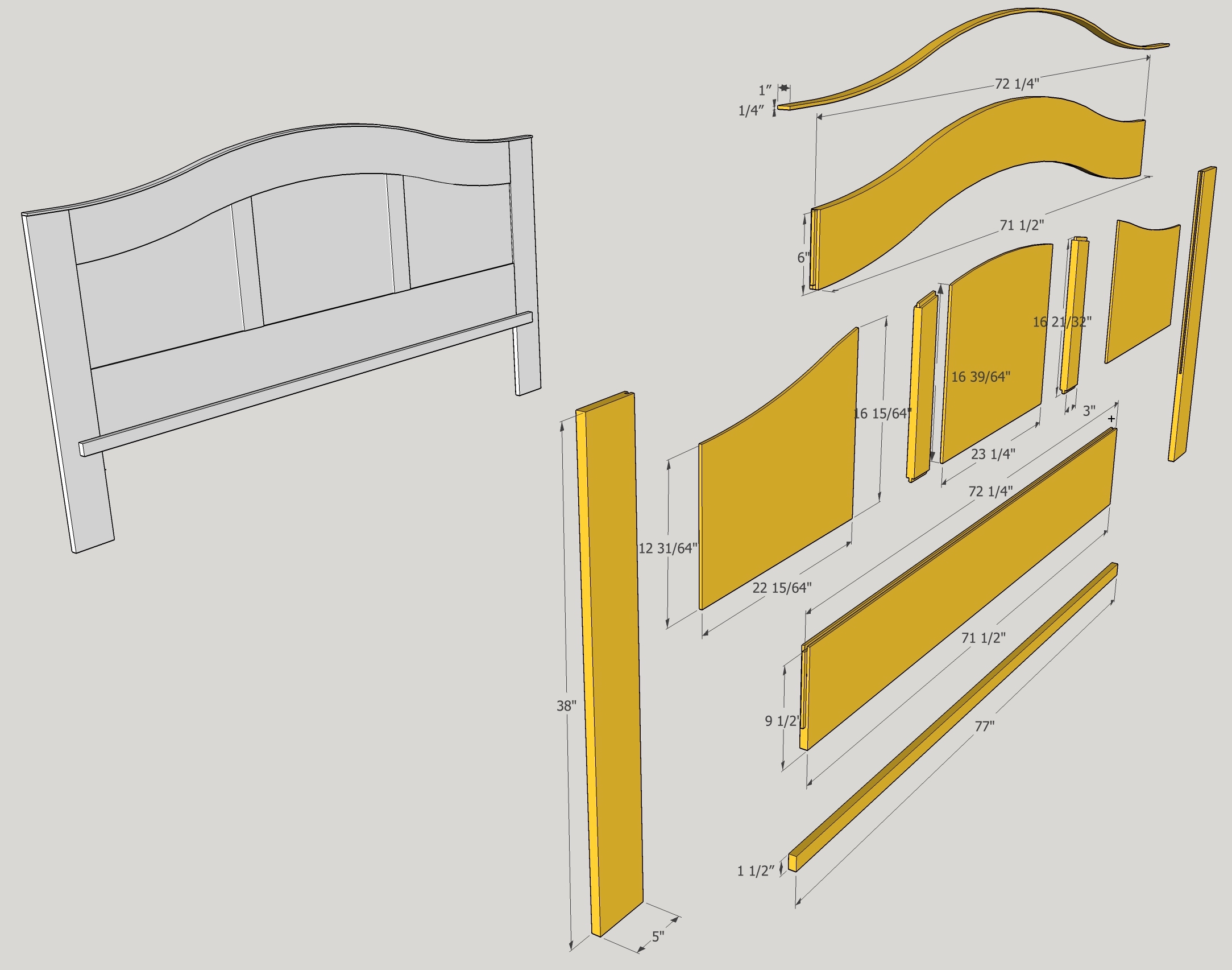 rear panel parts and dimensions