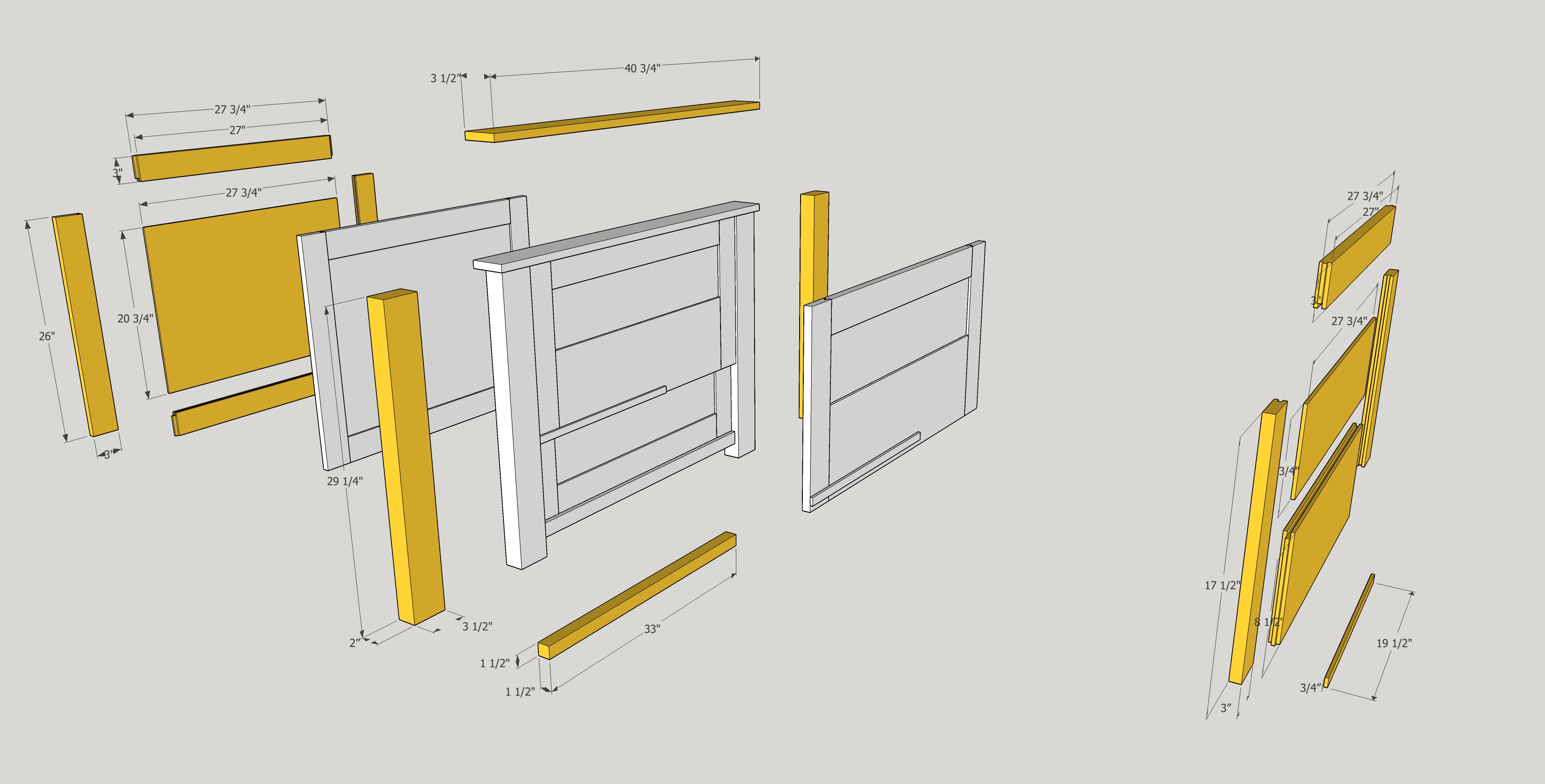 side panel parts and dimensions