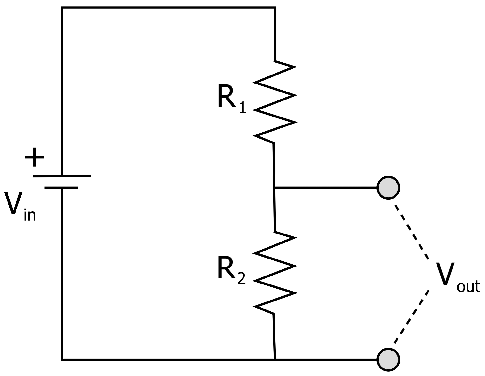 voltage divider circuit with two resistors