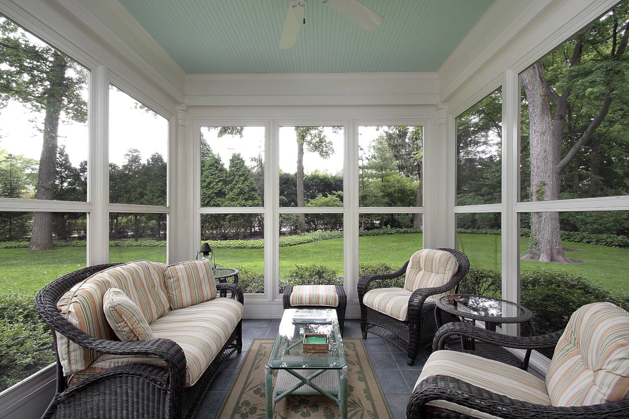 Newly installed screened-in porch
