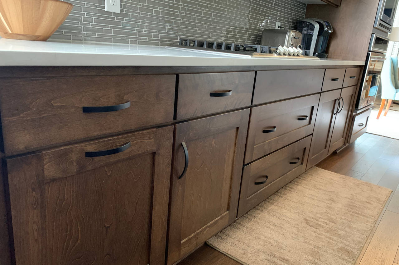 Kitchen with newly installed cabinet doors