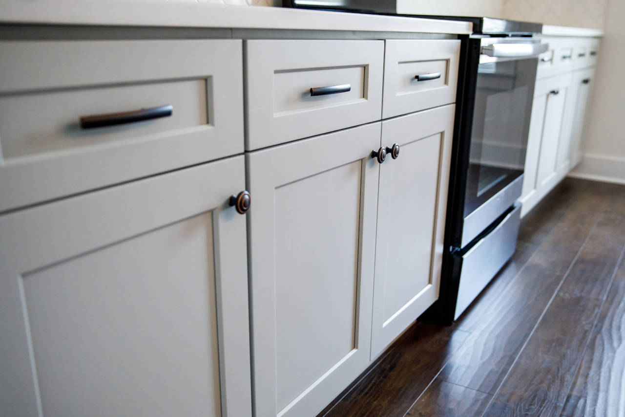 newly installed kitchen cabinets