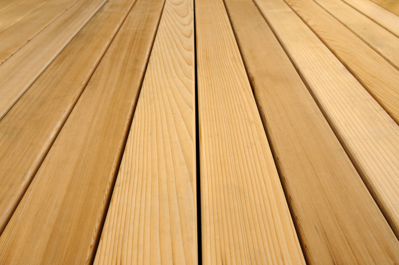 Western red cedar deck flooring