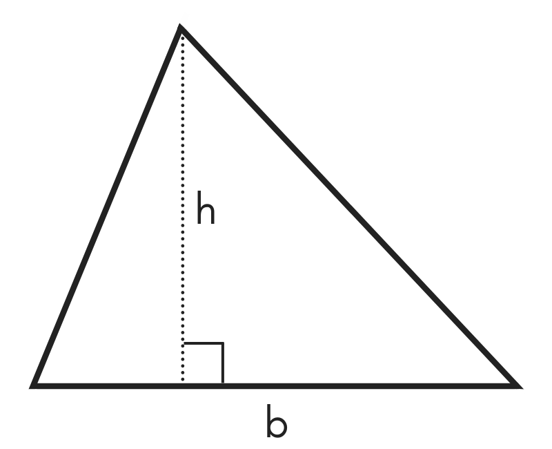 diagram of a triangle showing base b and height h