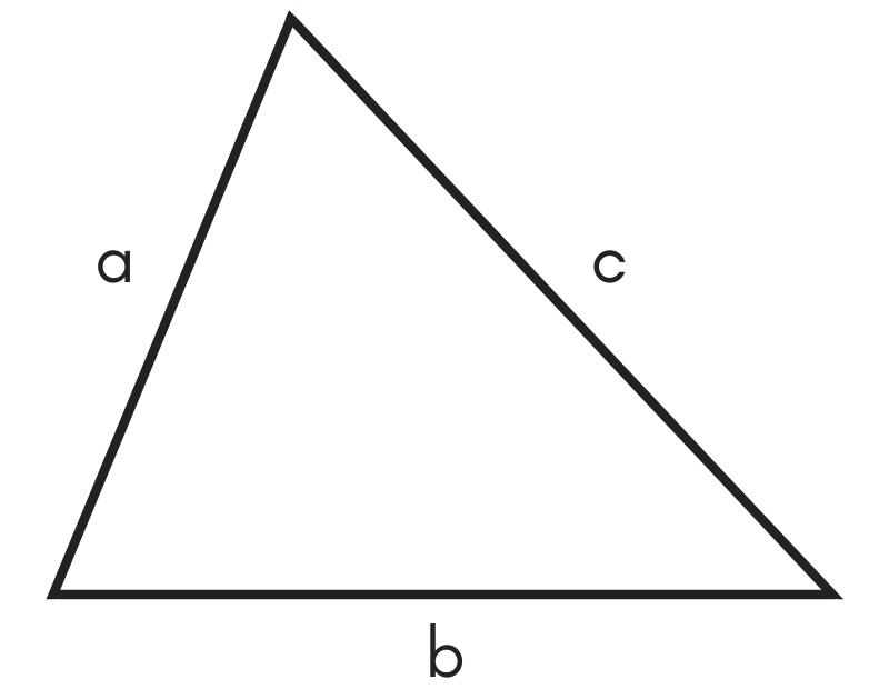 diagram of a triangle showing three sides used to solve perimeter