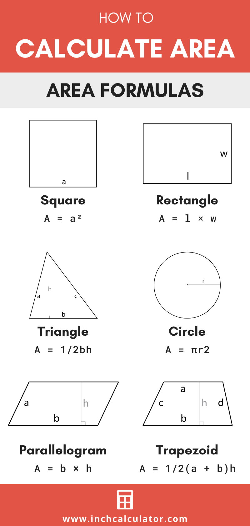 Share area calculator – calculate area of 15 shapes