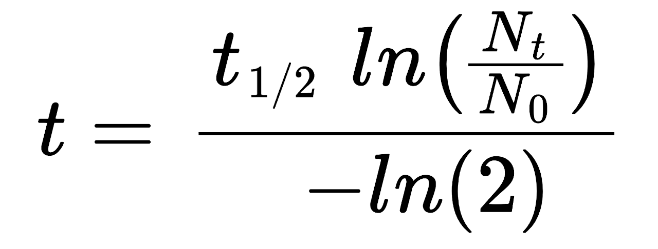 half-life formula to solve for elapsed time