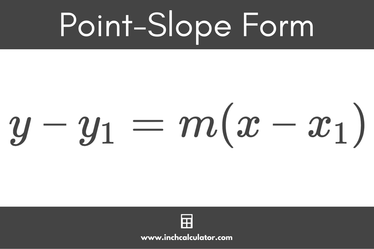 The point-slope form equation for a line showing that y minus y1 is equal to m times x minus x1