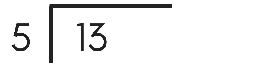 Graphic showing the first step of setting up the expression for the subtraction method of doing long division