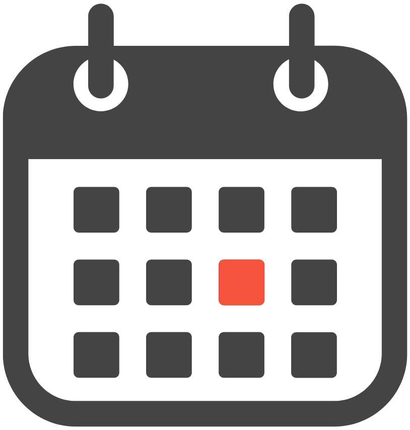 icon for a calendar with one day highlighted red