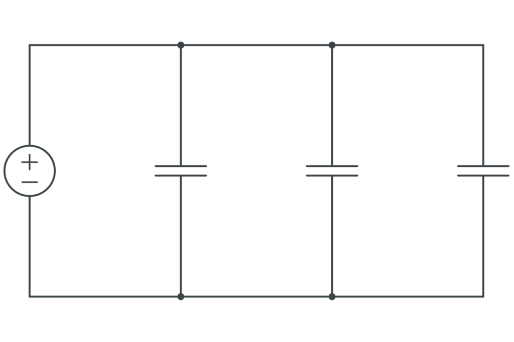 write the formula of parallel combination of capacitor