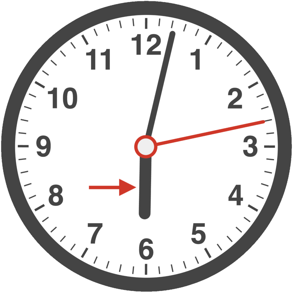 Interactive analog clock inch calculator