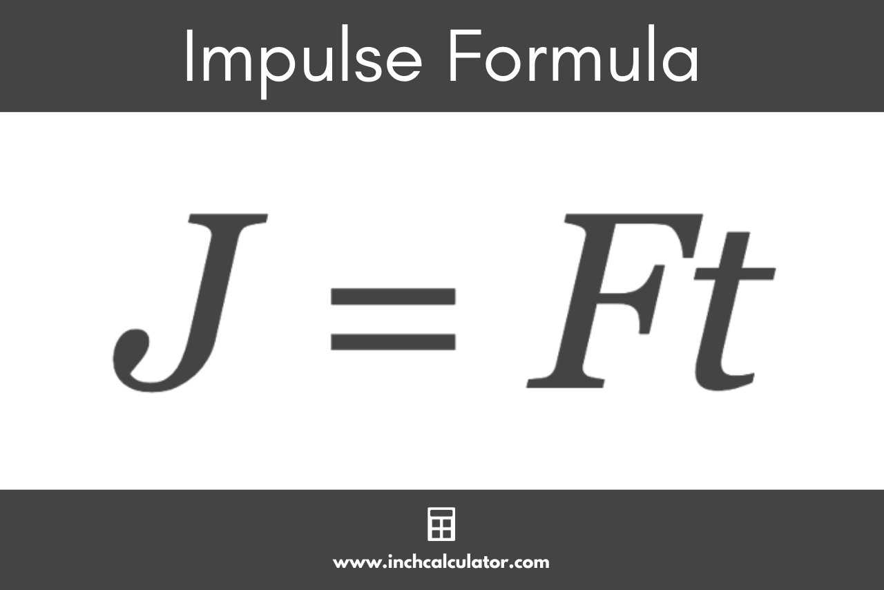 Graphic showing the impulse formula J = Ft.