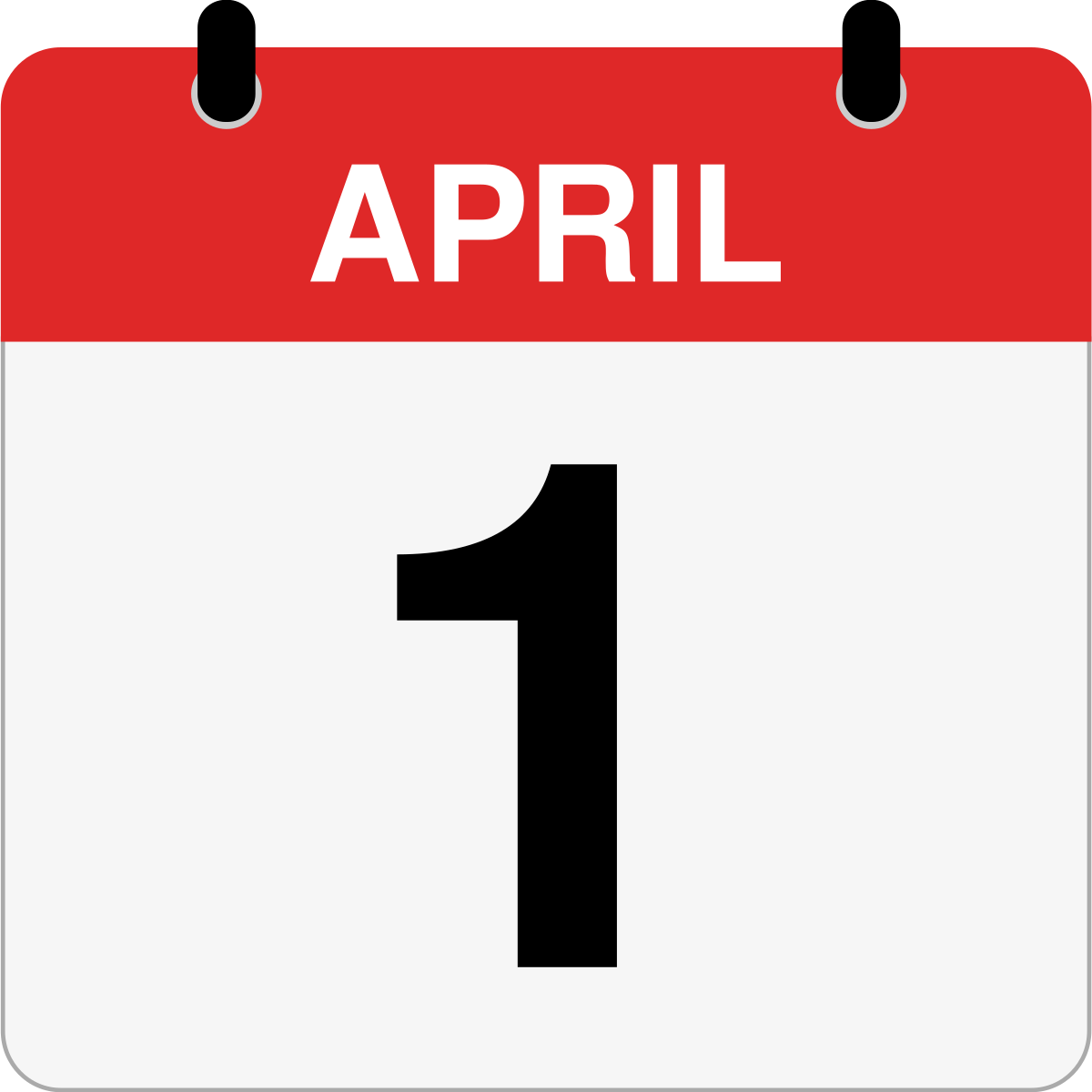 single day calendar graphic for April 1st