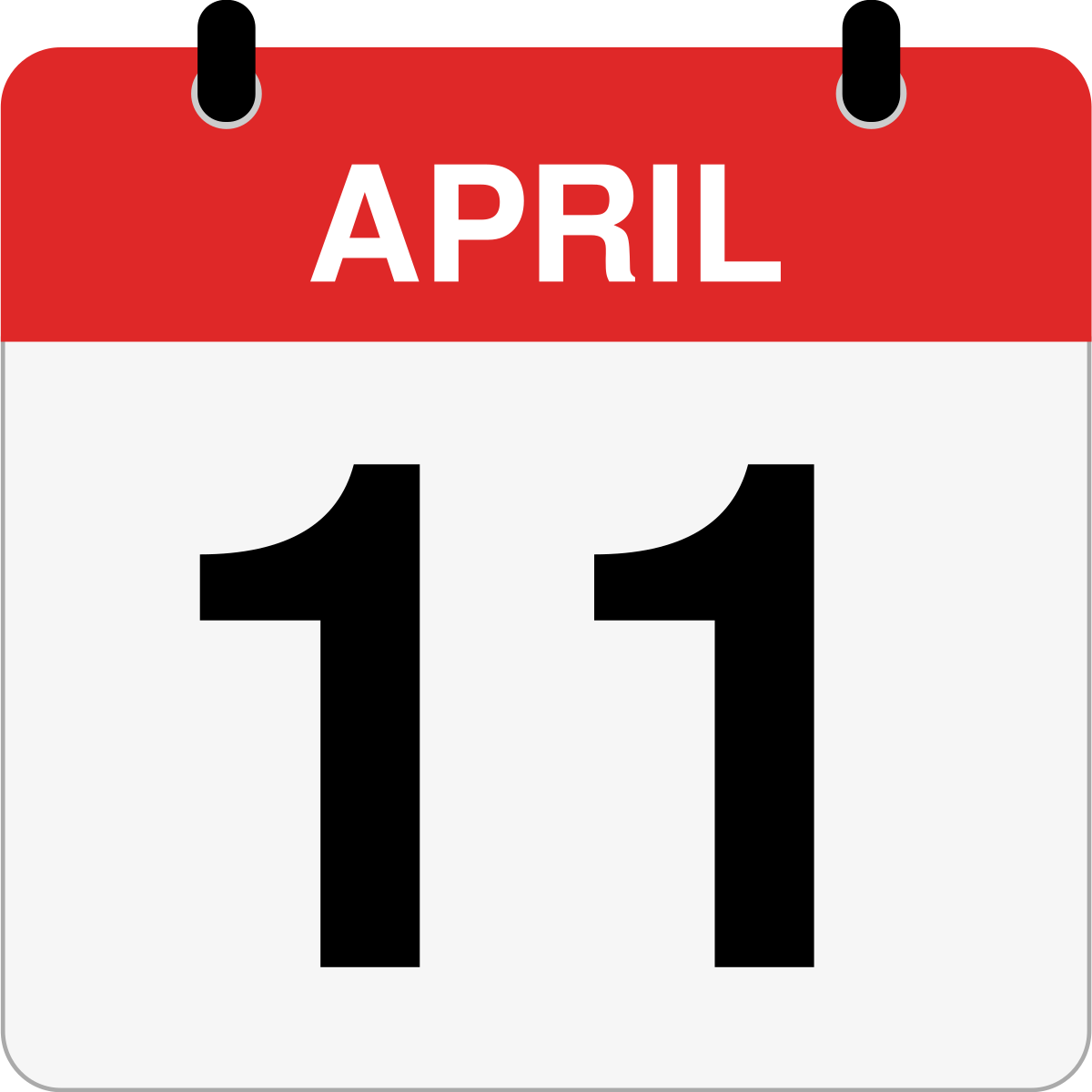single day calendar graphic for April, 11th