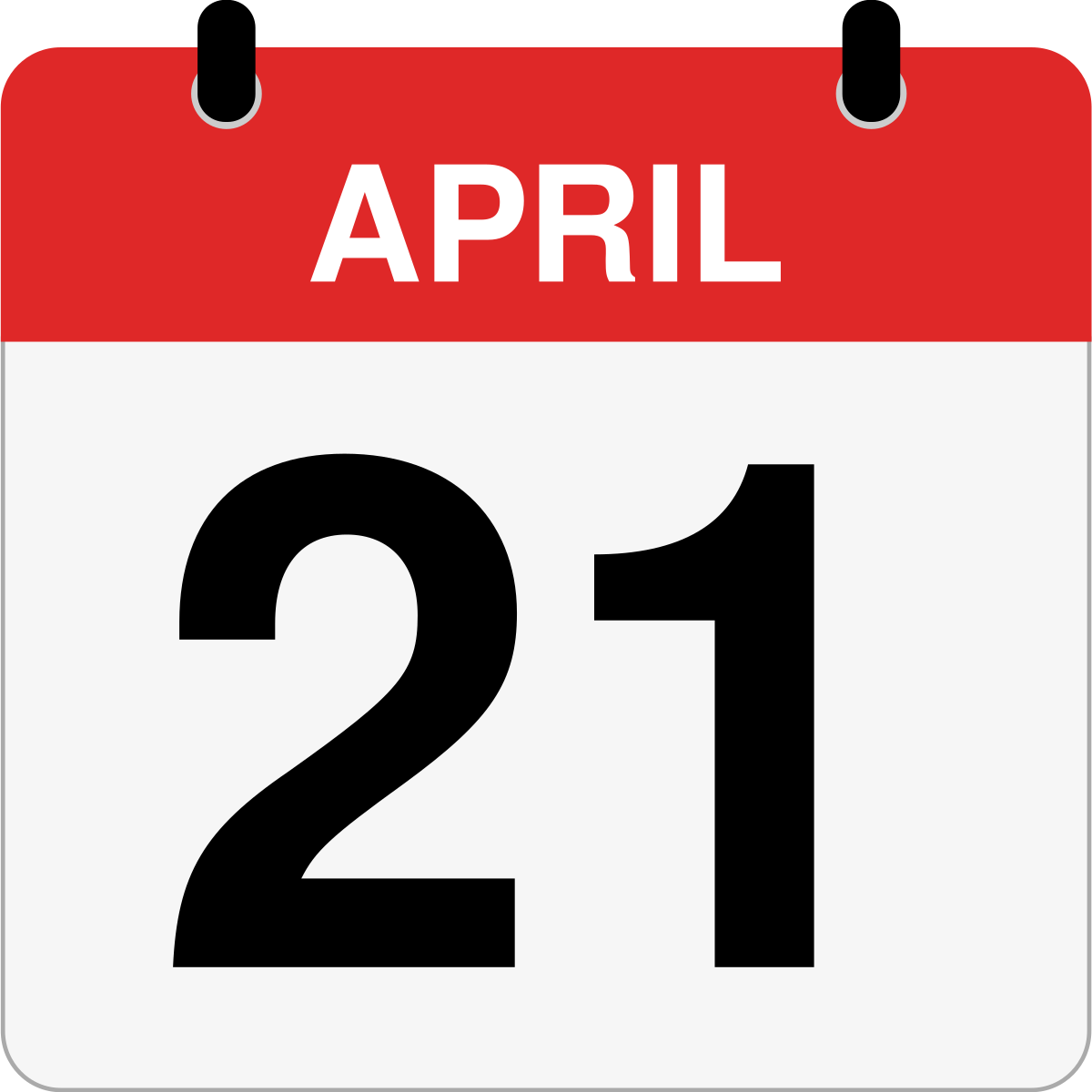 single day calendar graphic for April 21st
