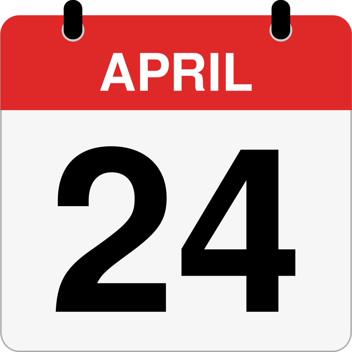 single day calendar graphic for April 24th
