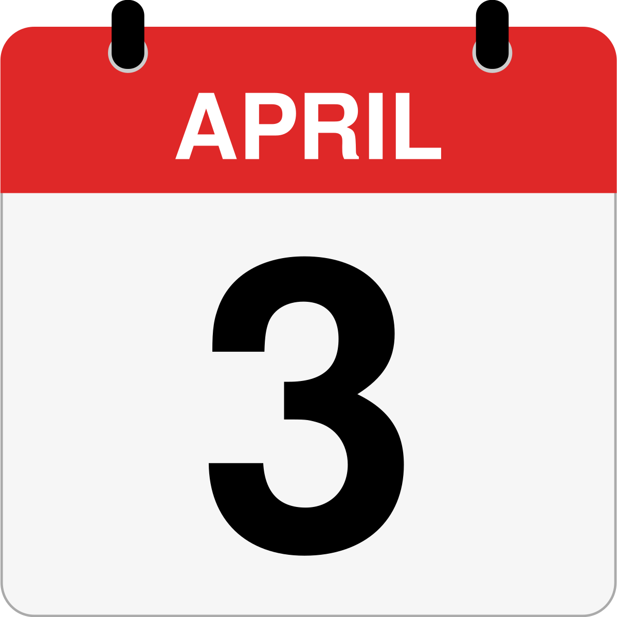 single day calendar graphic for April, 3rd