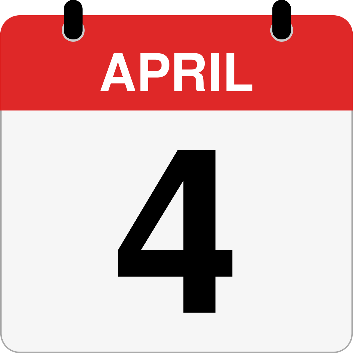 single day calendar graphic for April, 4th