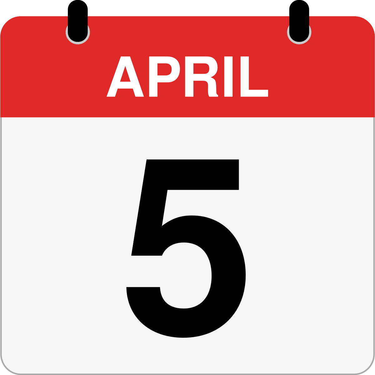 single day calendar graphic for April 5th