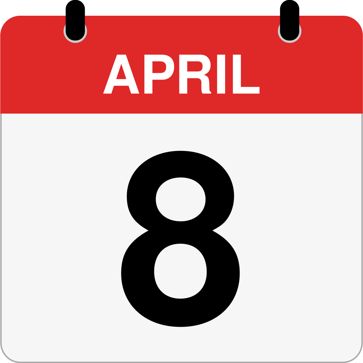 single day calendar graphic for April, 8th