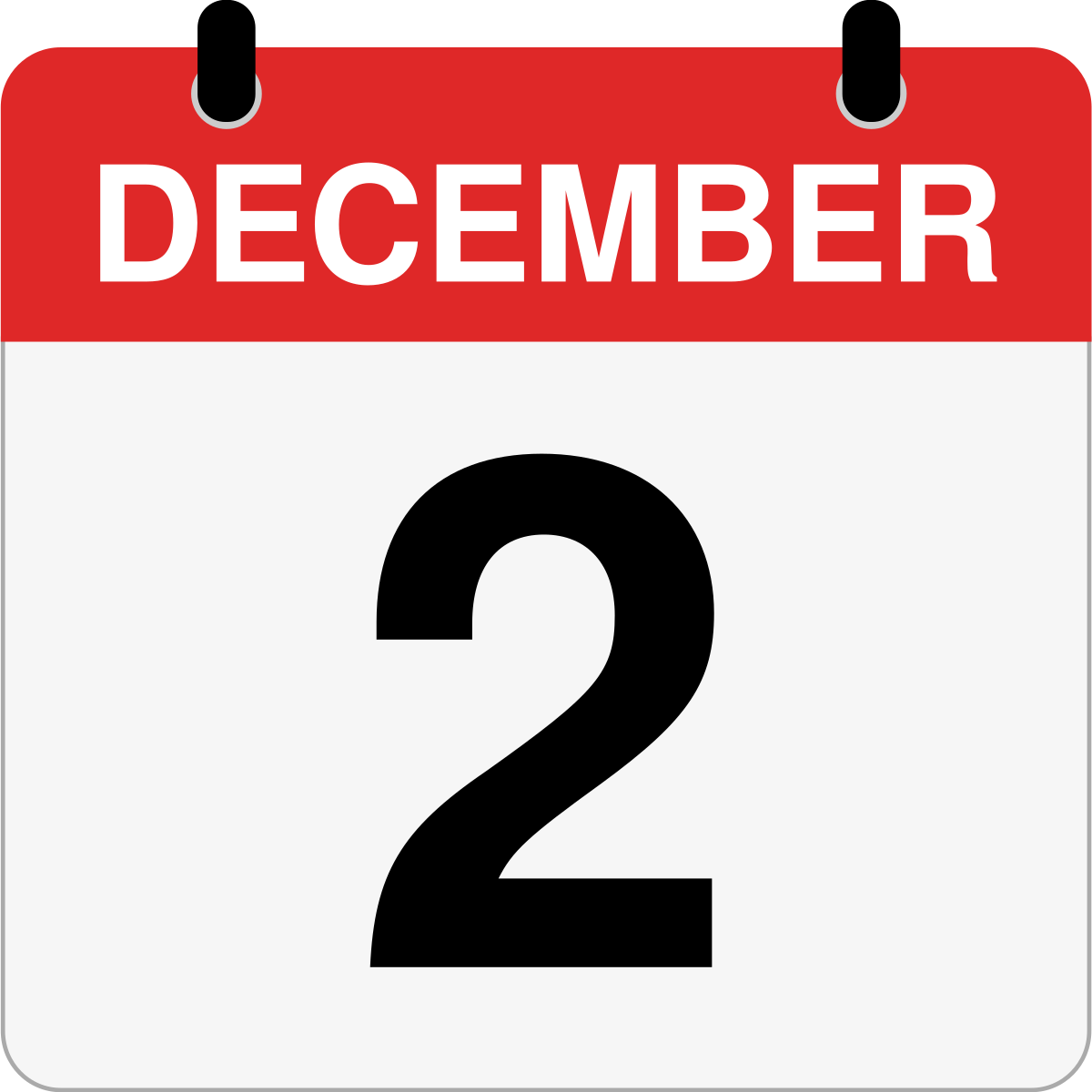 single day calendar graphic for December 2nd