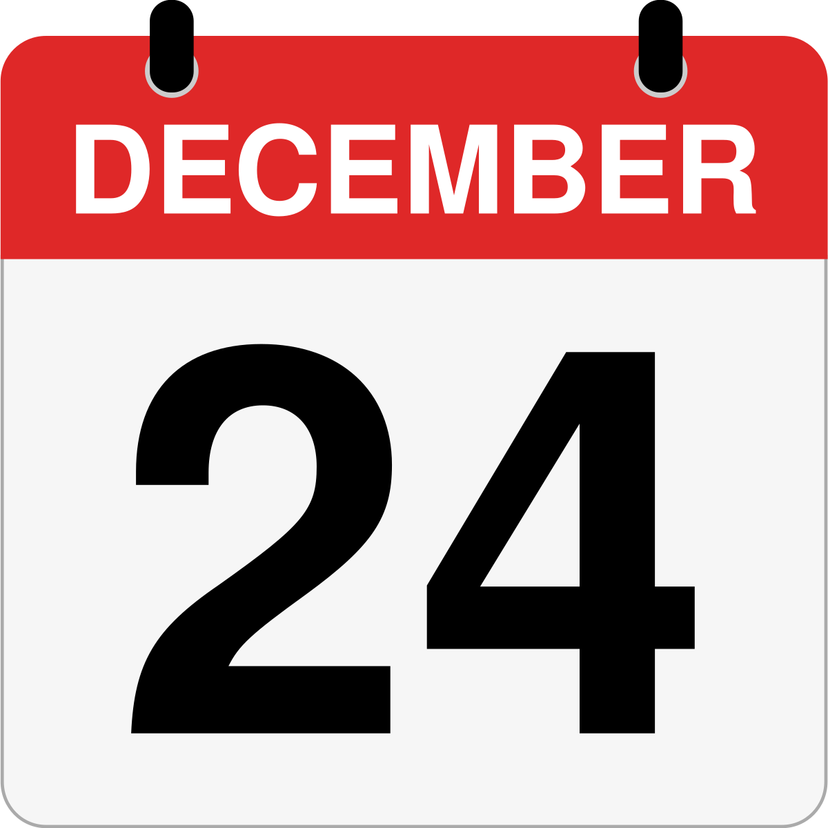 single day calendar graphic for December 24th