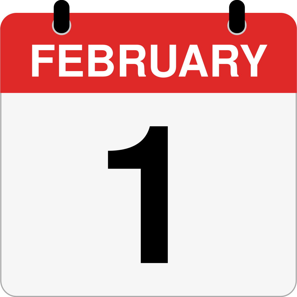 single day calendar graphic for February 1st