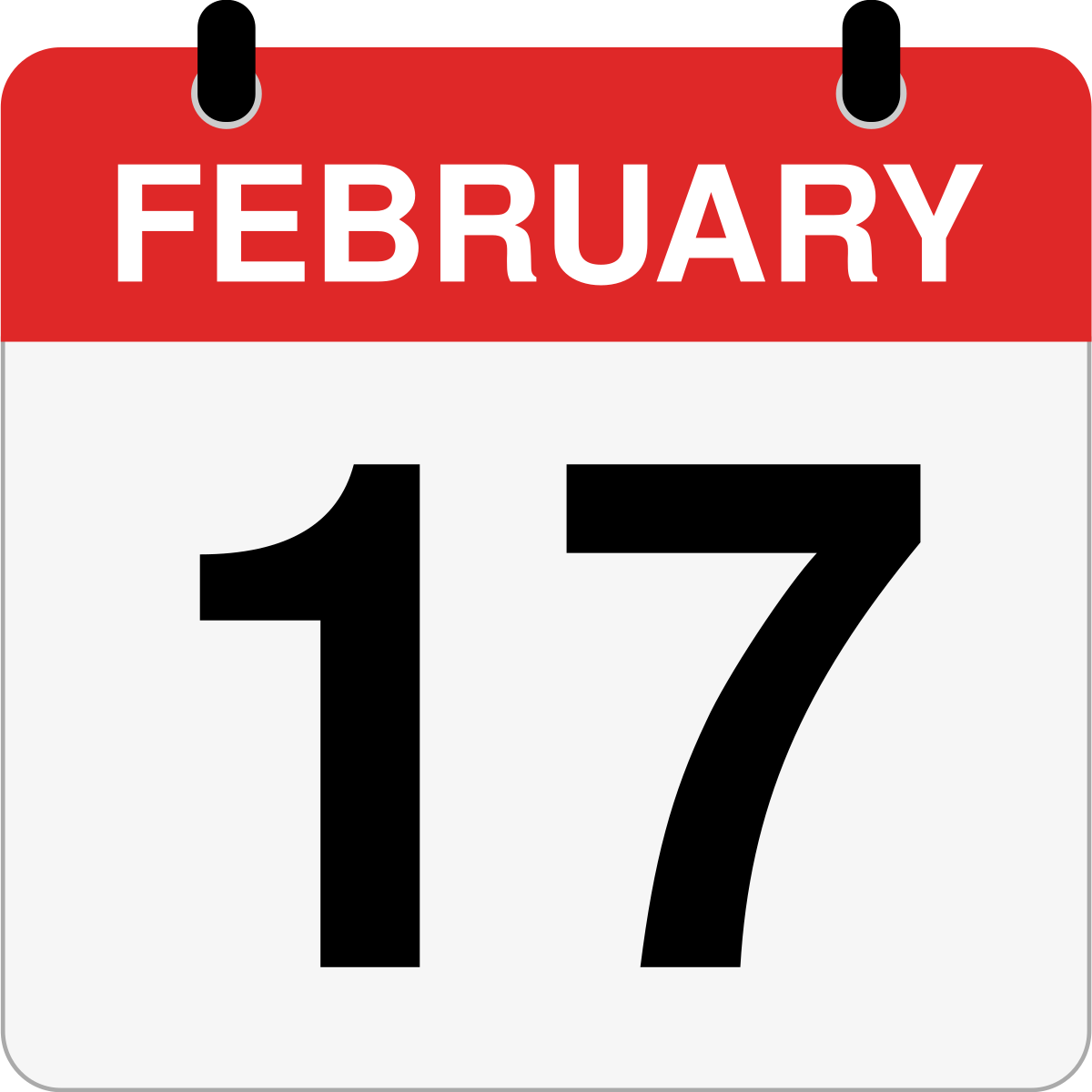 single day calendar graphic for February 17th