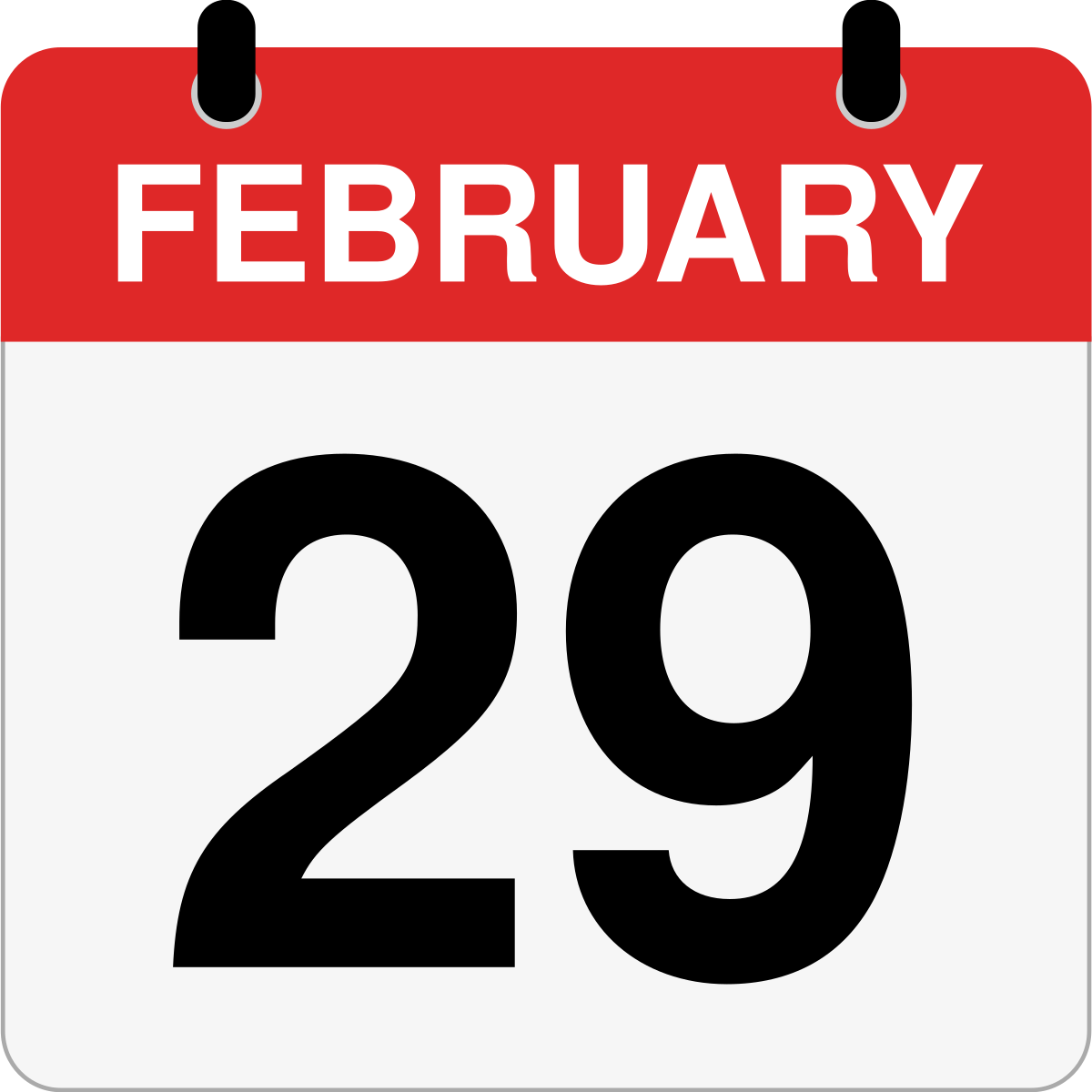 single day calendar graphic for February 29th
