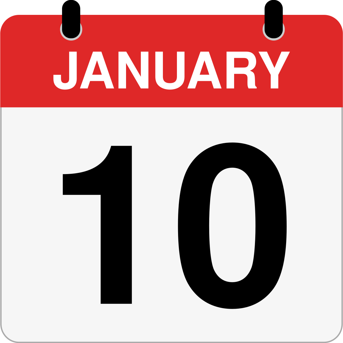 single day calendar graphic for January, 10th