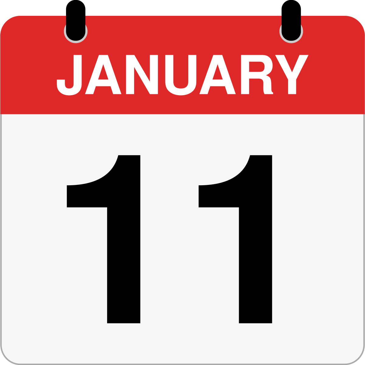 single day calendar graphic for January 11th