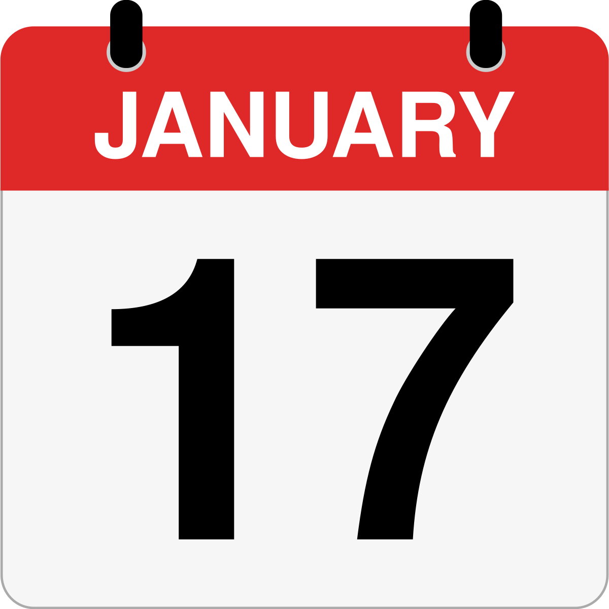 single day calendar graphic for January 17th