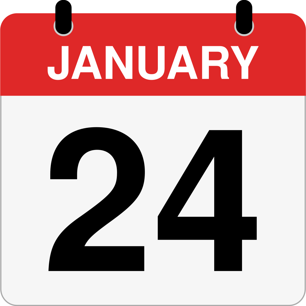 single day calendar graphic for January 24th