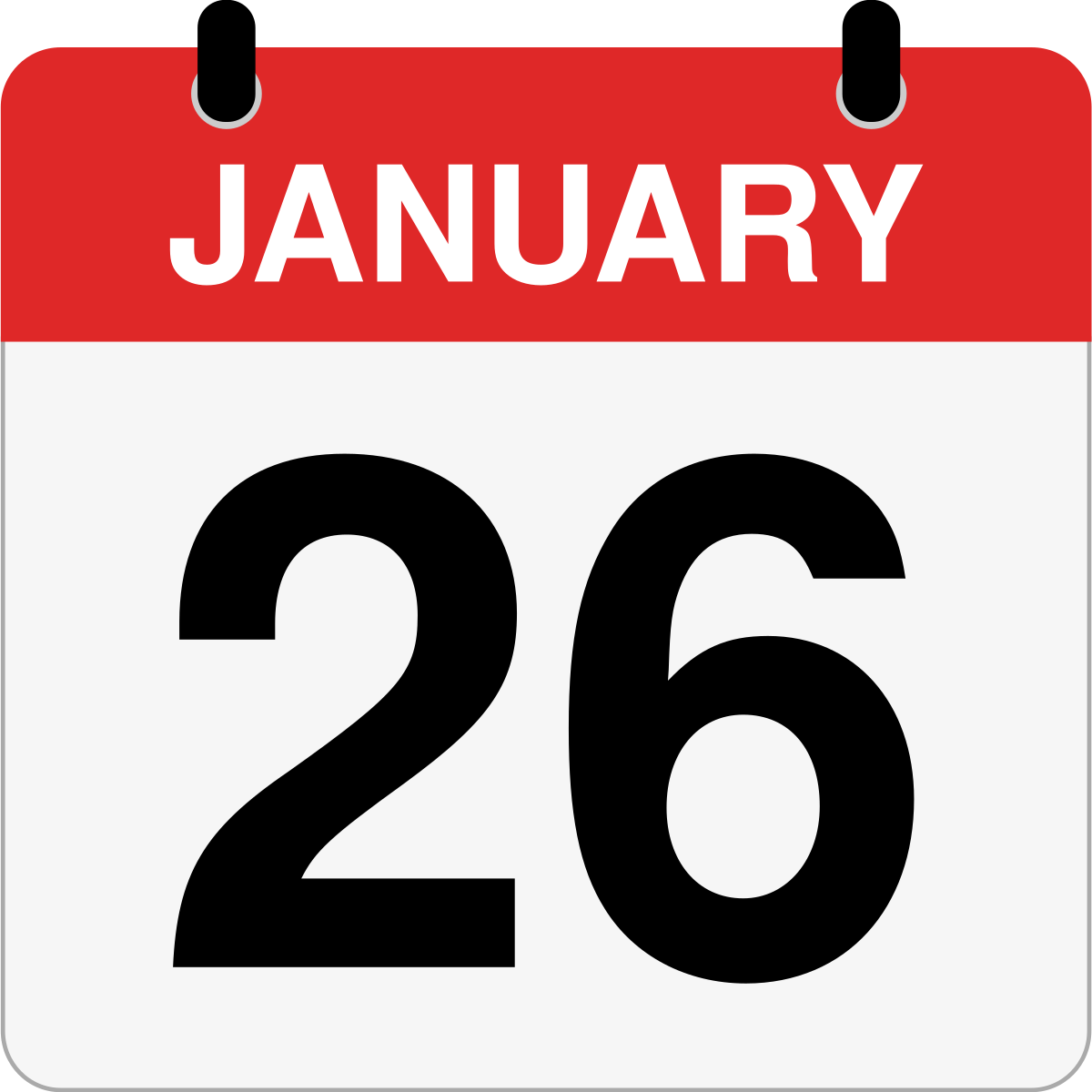 single day calendar graphic for January 26th