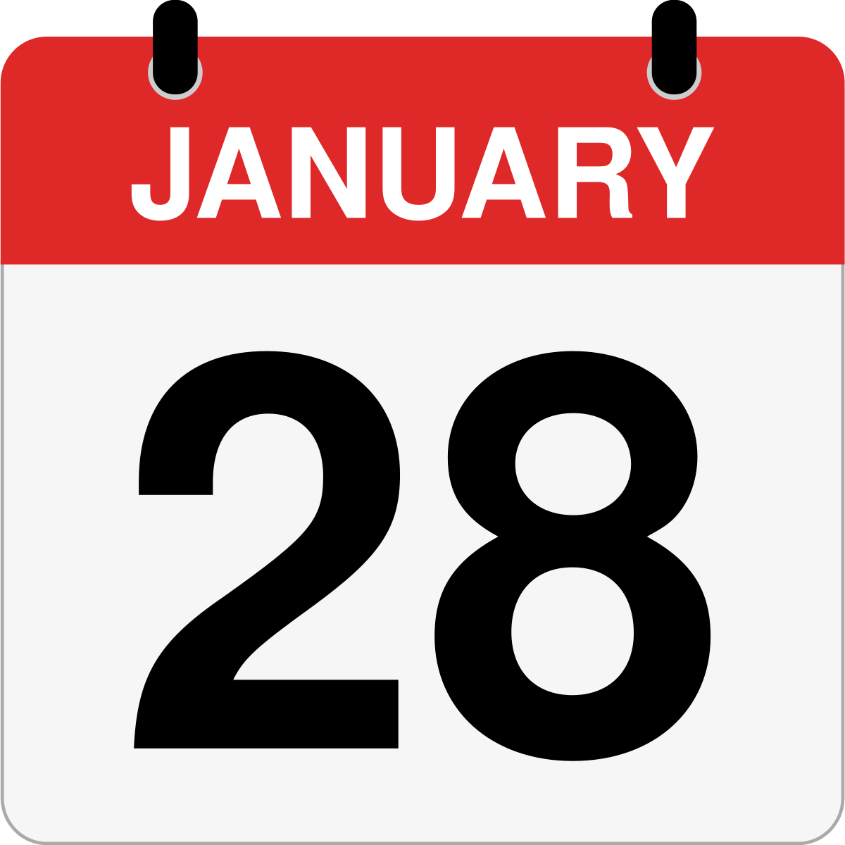 single day calendar graphic for January 28th