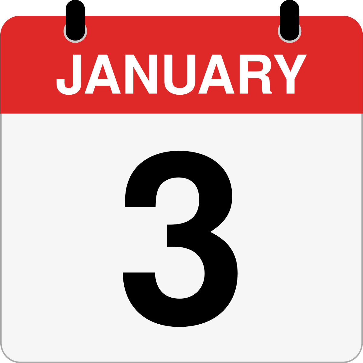 single day calendar graphic for January, 3rd