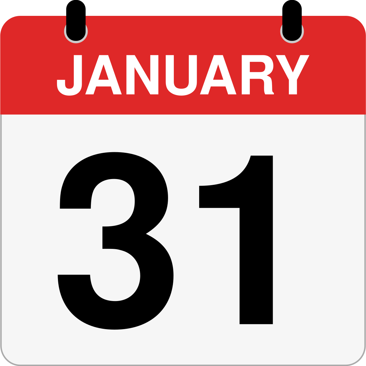 single day calendar graphic for January, 31st